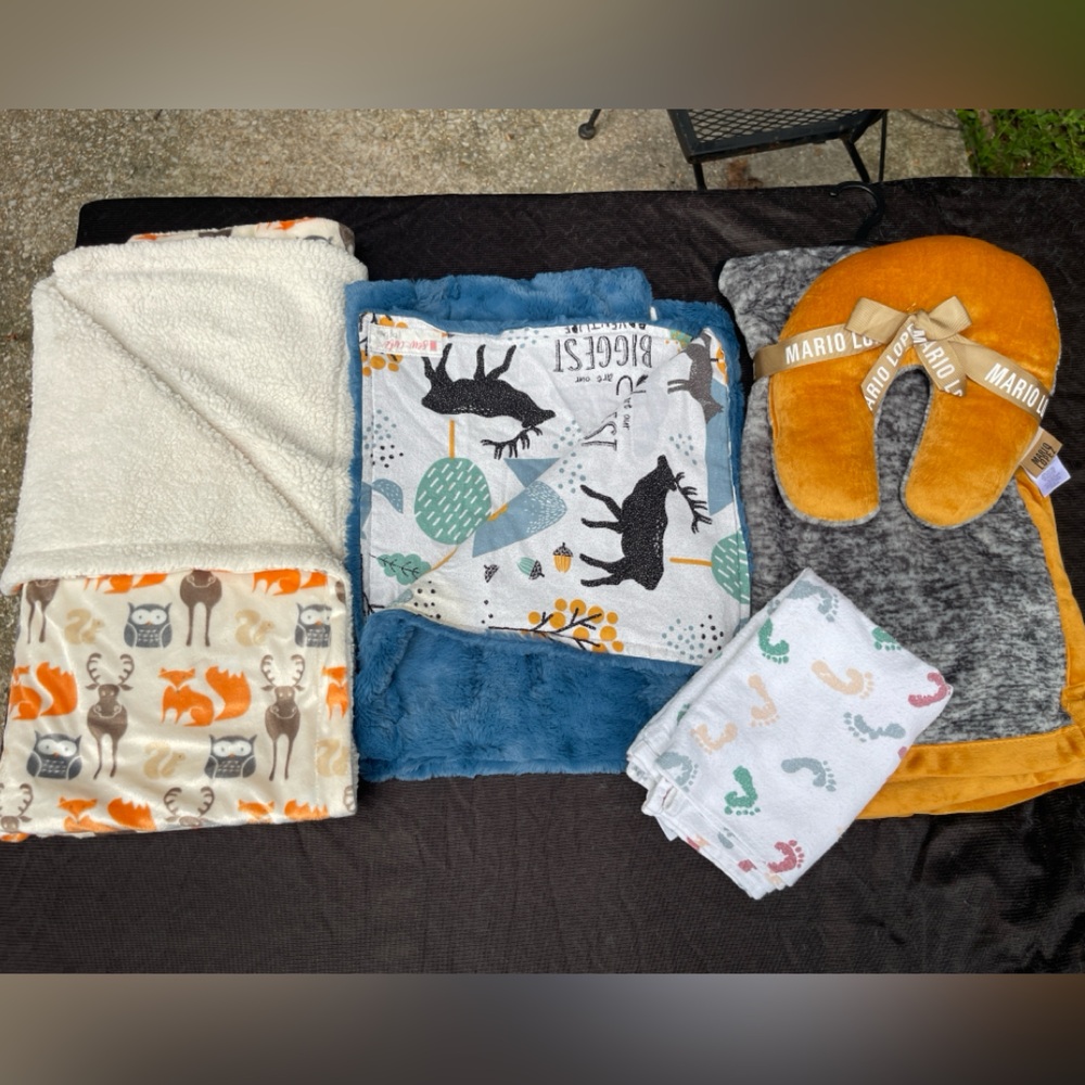 Baby Crib Blanket Bundle of 3 + 1 Swaddle Hudson/Big Adventure/Mario Lopez